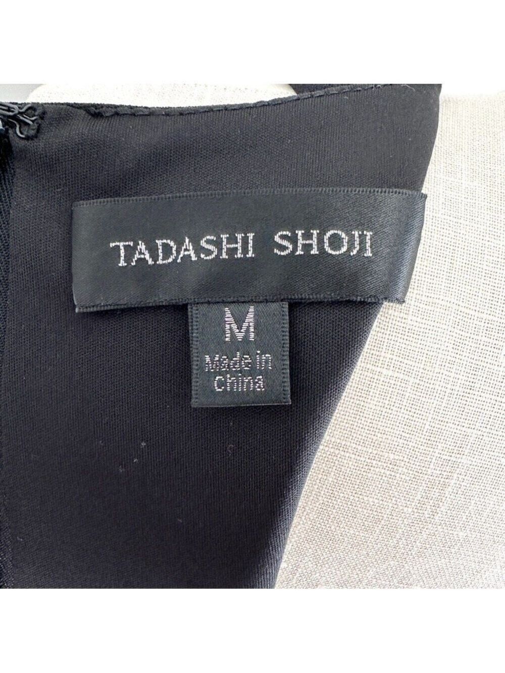 Tadashi Shoji Shoulder Cut-Out Black Dress Crepe Women's Size Medium - Picture 7 of 14